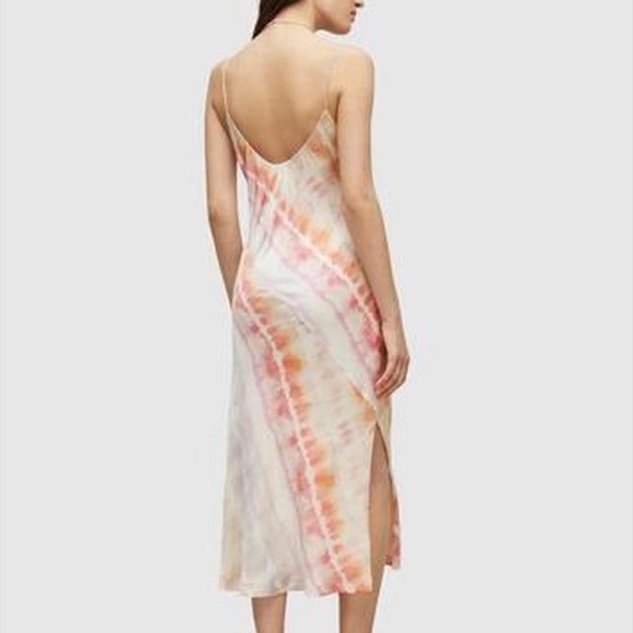 NWT All Saints Melody Marea Dress Size US 2 in Rainbow Pink - Picture 2 of 6